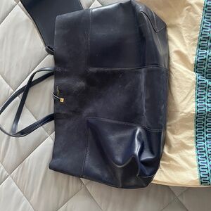 Large Tory Burch Leather & Suede Tote